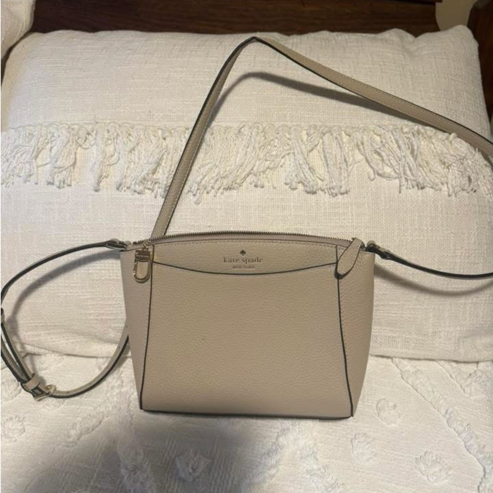kate spade Pebbled Leather Crossbody Bag in Beige